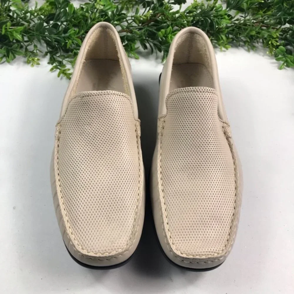 Sandrino by Sandro Moscolini Men’s Light Gray Perforated Loafers Size 7.5D - Picture 7 of 8